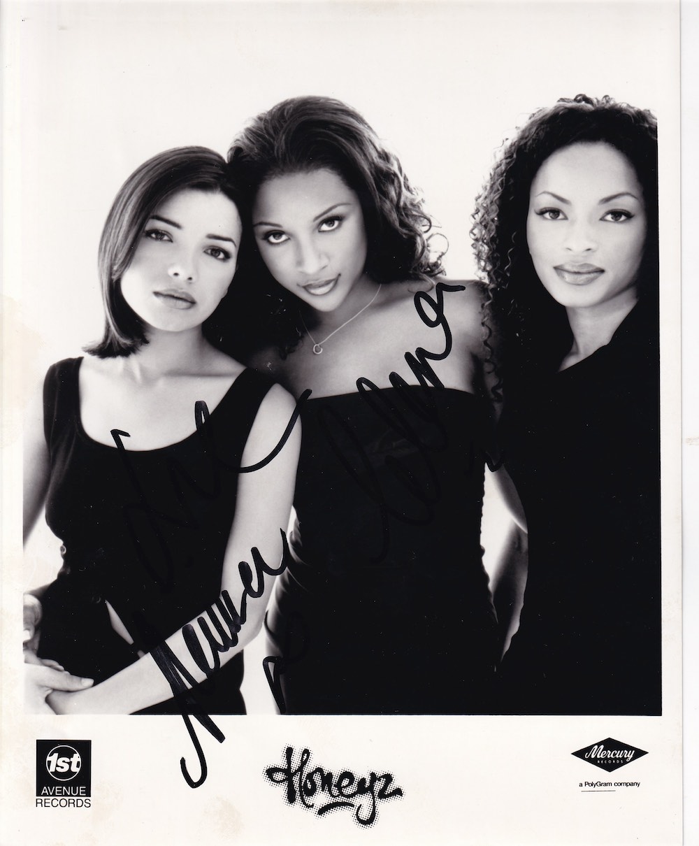 Honeyz Chart Topping Girl Band Fully Signed 10x8 inch Promo Photo. Good Condition. All autographs