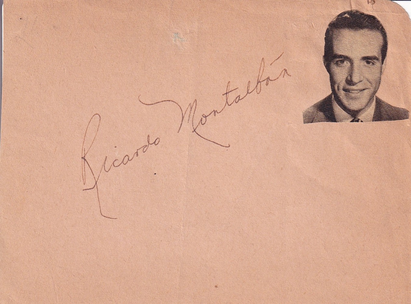 Ricardo Montalban Star Trek, Fantasy Island Actor Signed Vintage Page. Good Condition. All