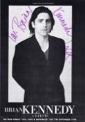 Brian Kennedy Irish Singer, Songwriter Signed Concert Leaflet. Good Condition. All autographs come