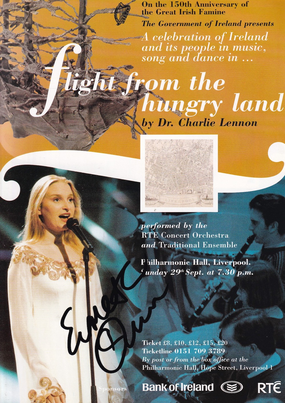 Eimear Quinn Eurovision Song Contest Winner Signed Concert Flyer. Good Condition. All autographs