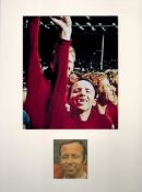 Football Nobby Stiles 16x12 overall mounted signature piece includes signed colour photo and 1966