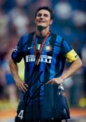 Football Javier Zanetti signed Inter Milan 12x8 colour photo. Good Condition. All autographs come