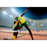 Athletics Usain Bolt signed 12x8 colour photo. Usain St. Leo Bolt, born 21 August 1986) is a retired