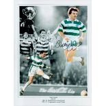 Football Charlie Nicholas signed 16x12 Celtic colourised montage print. Good Condition. All