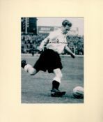 Football Tom Finney signed 14x12 overall black and white mounted photo. Good Condition. All