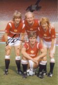 Autographed Jesper Olsen 12 X 8 Photo : Col, Depicting Man United Captain Bryan Robson Posing For