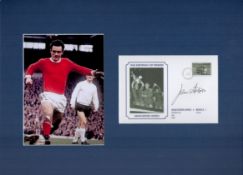 Football John Aston 16x12 overall mounted signature piece includes signed 1968 European Cup