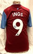 Football Danny Ings signed Aston Villa replica home football shirt size small. Good Condition. All