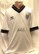 Football Gary Lineker signed England replica vintage football shirt size medium. Good Condition. All