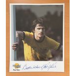 Football. Pat Rice Signed 10x8 colour Autographed Editions page. Bio description on the rear.
