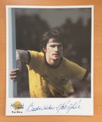 Football. Pat Rice Signed 10x8 colour Autographed Editions page. Bio description on the rear.