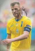 Football Andriy Yarmolenko signed Ukraine 12x8 colour photo. Ukrainian professional footballer who