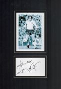 Football Frank Worthington Signed Signature card with Photo. Mounted. Good Condition. All autographs