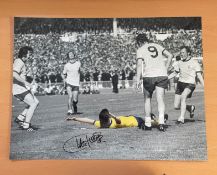 Football. Charlie George Signed 12x16 colourised photo. Photo shows George Celebrating. Good