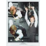 Snooker Steve Davis signed 16x12 colour montage print picturing him at the World Championship.