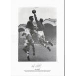 Football. Roy Bentley Signed 11x8 black and white photo set on A3 card. Photo shows Bentley having a