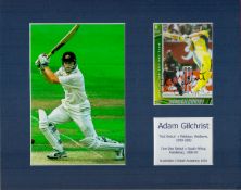 Cricket Adam Gilchrist 10x8 overall mounted signature piece includes signed photo , unsigned photo