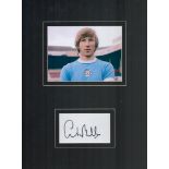 Football Colin Bell 16x12 overall mounted signature piece includes signed album page and colour