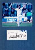 Cricket Ravi Bopara 12x8 overall mounted signature piece includes signed ECB card and unsigned