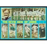 Football Leeds United 1970s multi signed mounted 16x12 colour magazine double page includes 18