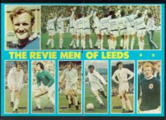 Football Leeds United 1970s multi signed mounted 16x12 colour magazine double page includes 18