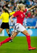 Football Steph Houghton signed England 12x8 colour photo. Good Condition. All autographs come with a