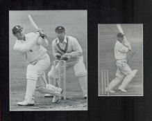Cricket Ted Dexter 10x8 overall mounted signature piece includes signed black and white photo and