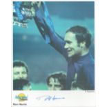 Football. Ron Harris Signed 10x8 colour Autographed Editions page. Bio description on the rear.