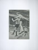 Football Jack Charlton England player, Signed magazine cutout, 12x15 black and white photo. Good
