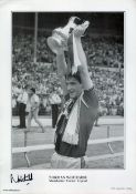 Football Norman Whiteside signed 16x12 approx Manchester United black and white print. Good