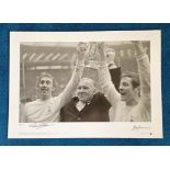 Martin Chivers and Alan Mullery 22x16 Big Blue Tube Cup King Series black and white print League Cup