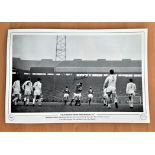 Football, John Aston signed 12x18 black and white photograph pictured as Manchester united