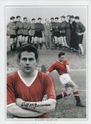 Football Wilf McGuiness signed 16x12 colourised Manchester United print. Good Condition. All