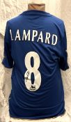 Football Frank Lampard signed Chelsea replica home football shirt size medium. Good Condition. All