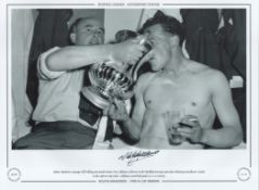 Football. Nat Lofthouse Signed 16x12 black and white photo. Autographed Editions, Limited