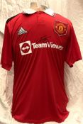 Football Aaron Wan-Bissaka signed Manchester United replica home football shirt size medium. Good