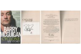 Boxing Barry McGuigan signed Paperback book titled Cyclone My Story signature on bookplate affixed