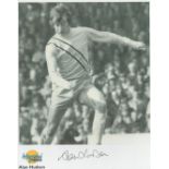 Football. Alan Hudson Signed 10x8 black and white Autographed Editions page. Bio description on