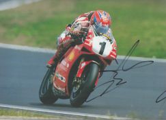 Superbikes Carl Fogarty signed 12x8 colour photo. Carl George Fogarty, MBE (born 1 July 1965), often