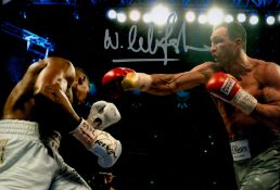 Boxing Wladimir Klitschko signed 12x8 colour photo pictured in action in his world heavyweight title
