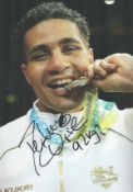 Boxing Delicious Orie signed 12x8 colour photo. Delicious Orie is a British amateur boxer who won