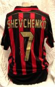 Football Andriy Shevchenko signed AC Milan replica home football shirt size medium. Good