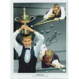 Snooker Stephen Hendry signed 16x12 colour montage print pictured in action at the World