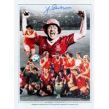 Football John Robertson signed 16x12 Nottingham Forest 1980 European Cup Winners montage print. Good