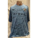 Football Manchester City Legends multi signed replica home football shirt includes over 20