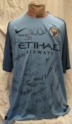 Football Manchester City Legends multi signed replica home football shirt includes over 20