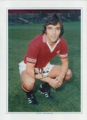 Football Lou Macari signed 16x12 Manchester United colour print. Good Condition. All autographs come