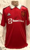Football Christian Eriksen signed Manchester United replica home football shirt size small. Good