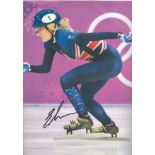 Winter Olympics Elise Christie signed 12x8 colour photo. Elise Christie (born 13 August 1990) is a