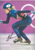 Winter Olympics Elise Christie signed 12x8 colour photo. Elise Christie (born 13 August 1990) is a